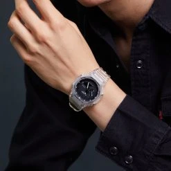 G-SHOCK White Skeleton Ga-2100Ske Unisex - Digitalklokke - Transparent/White