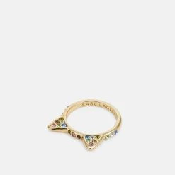 KARL LAGERFELD shop 20 KARL LAGERFELD Cat Ring Pave - Ring -Gold- Coloured