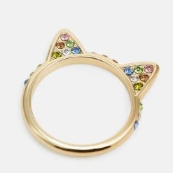KARL LAGERFELD Cat Ring Pave - Ring -Gold- Coloured -KARL LAGERFELD shop 4a1486baed2b429199ffb427cf203973 scaled