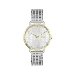 Lacoste 2H, Ss Case And Gp Ip Bezel, Silver-White Dial With Gp Details,- Klokke - Silver-Coloured